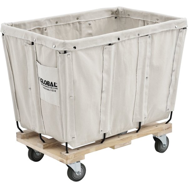 Global Industrial 8 Bushel, Canvas Basket Bulk Truck, Unassembled, 34L x 22W x 30-1/2H 800353